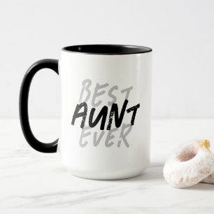 Mug Meilleure Tante Jamais Grunge Noir et Blanc Modern
