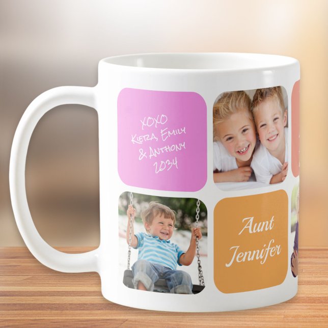Mug Meilleure Tante Jamais Photos Rose Orange (Créateur téléchargé)