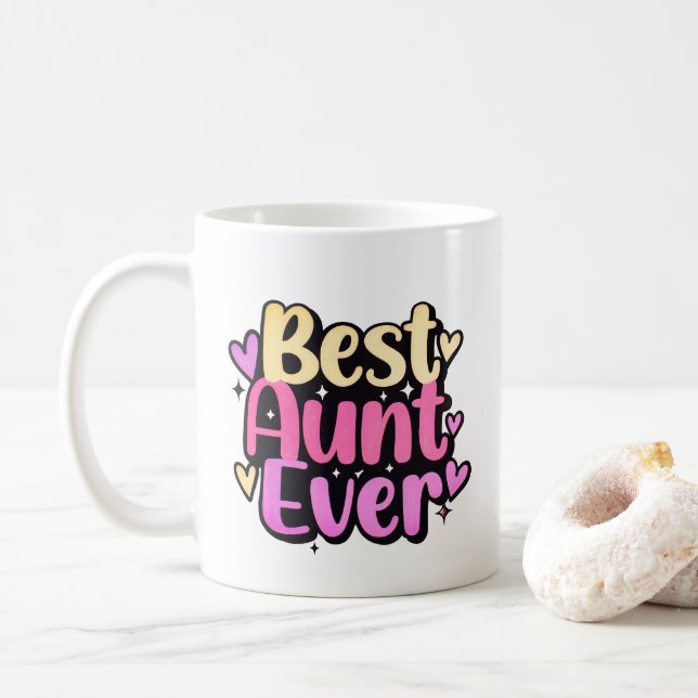 Mug Meilleure Tante Jamais (Style 10) (Avec donut)
