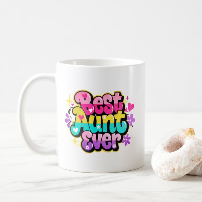 Mug Meilleure Tante Jamais (Style 3) (Avec donut)