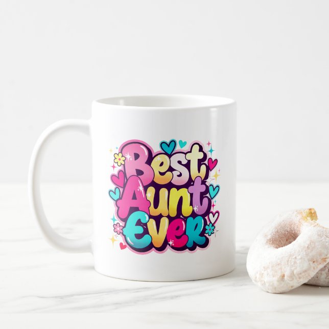 Mug Meilleure Tante Jamais (Style 4) (Avec donut)