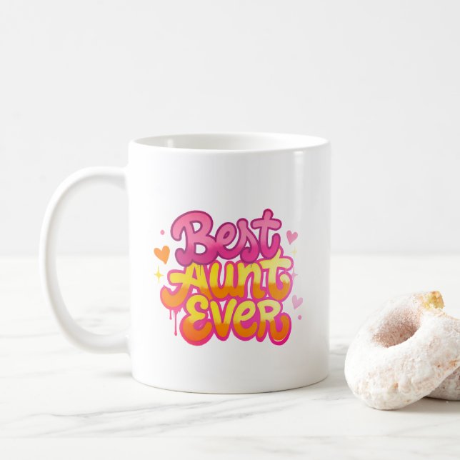 Mug Meilleure Tante Jamais (Style 6) (Avec donut)