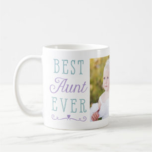 Mug Meilleure tante Jamais violet Turquoise Photo pers