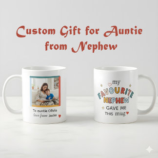 Mug Meilleure Tatie Jamais Photo & Nom Cadeau Personna
