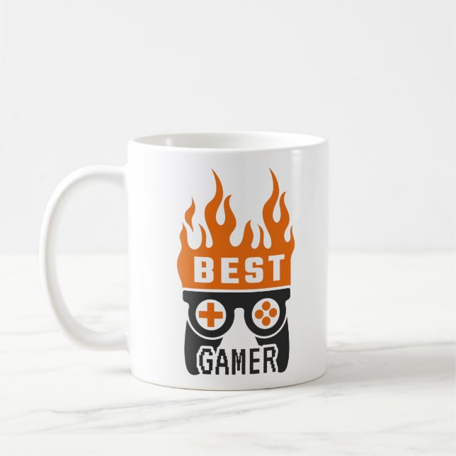 Mug Meilleure typographie de manette de gamer Jeux vid (Gauche)