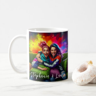 Mug Meilleures amies citation drôle colorée et inspira