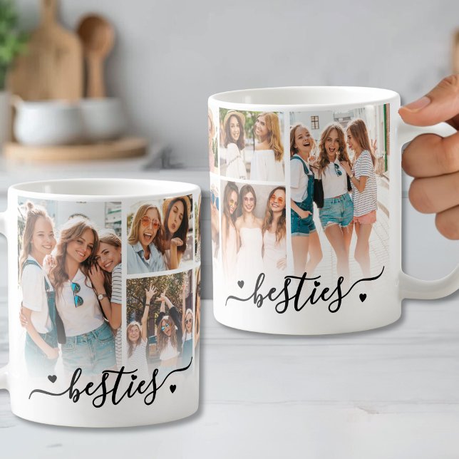 Mug Meilleures Amies Collage de Photos Café (Best Friends Besties Photo Collage Coffee Mug )