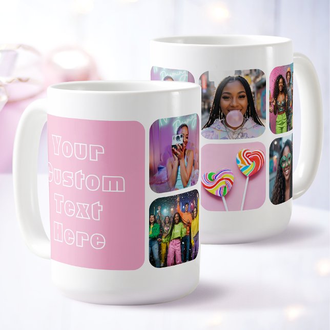 Mug Meilleures Amies Personnalisé Texte Rétro Rose 6 P (Créateur téléchargé)