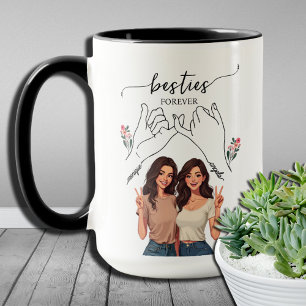 Mug Meilleures Amies Pour Toujours Promesse Rose Perso