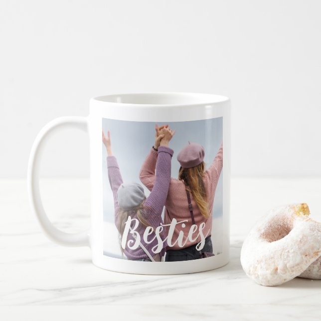 Mug Meilleures Amies Script Amis Cadeau Photo (Avec donut)