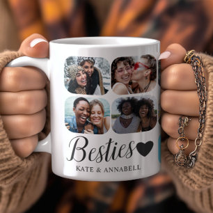 Mug Meilleures amies Simple Chic 14 Photos en collage 