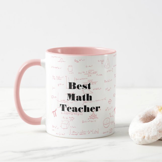Mug Meilleures formules d'enseignant en mathématiques  (Avec donut)