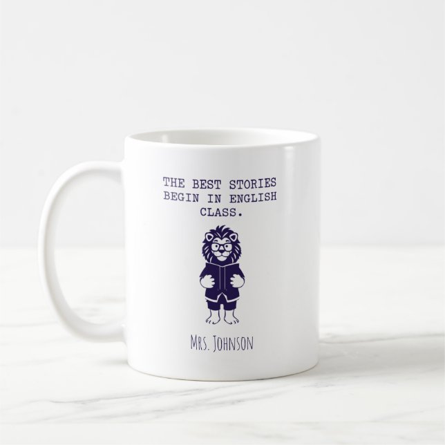 Mug Meilleures histoires commencent en classe d'anglai (Gauche)