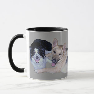 Mug Meilleurs amis Bordure Collie & Berger allemand