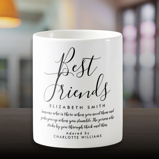 Mug Meilleurs amis Écriture élégante moderne Citation (Best Friends Modern Elegant Script Quote Coffee Mug)