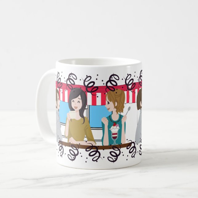 Mug Meilleurs amis et cafés Vibes (Devant gauche)