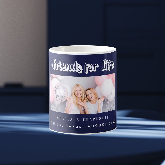 Mug Meilleurs amis noms photo marine bleu (Créateur téléchargé)