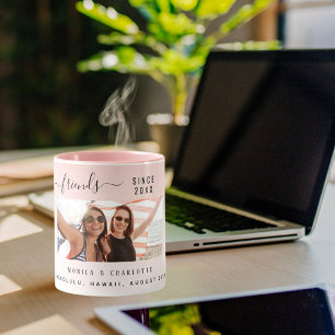 Mug Meilleurs amis photo blush rose