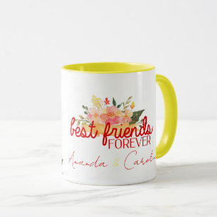 Mug Meilleurs Amis Pour Toujours BFF Personnalisé Flor