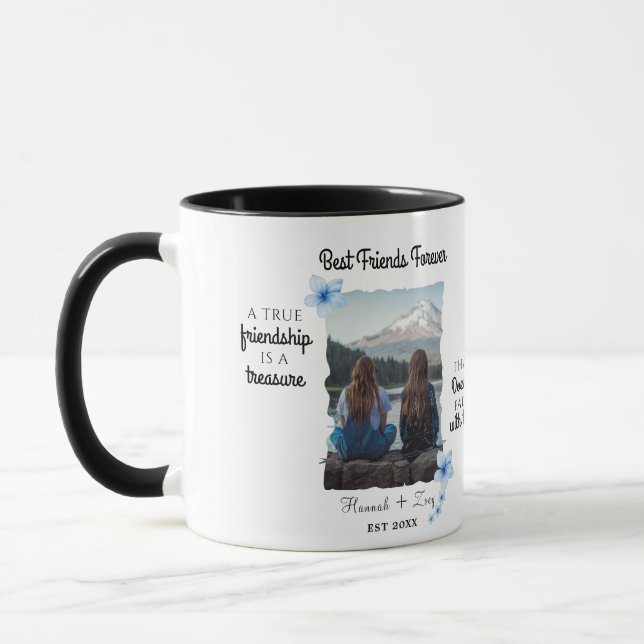 Mug Meilleurs amis pour une photo personnalisée (Gauche)