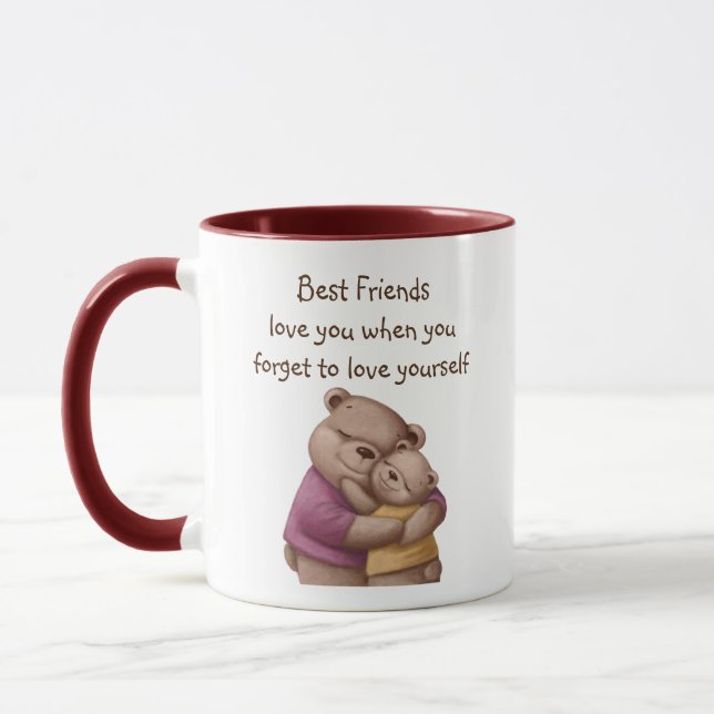 Mug Meilleurs amis Teddy Ours Aimez-vous Inspirationne (Gauche)