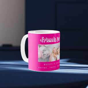 Mug Meilleurs noms de photo Amis chaud rose blanc