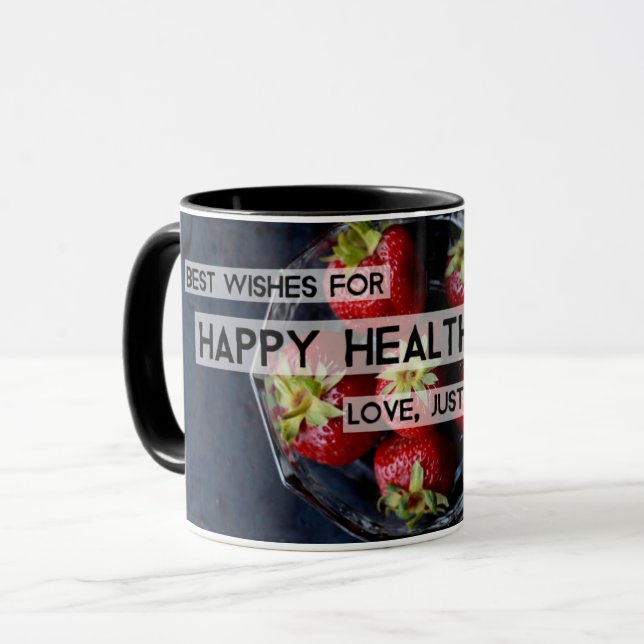 Mug Meilleurs voeux pour la santé heureuse (Devant gauche)