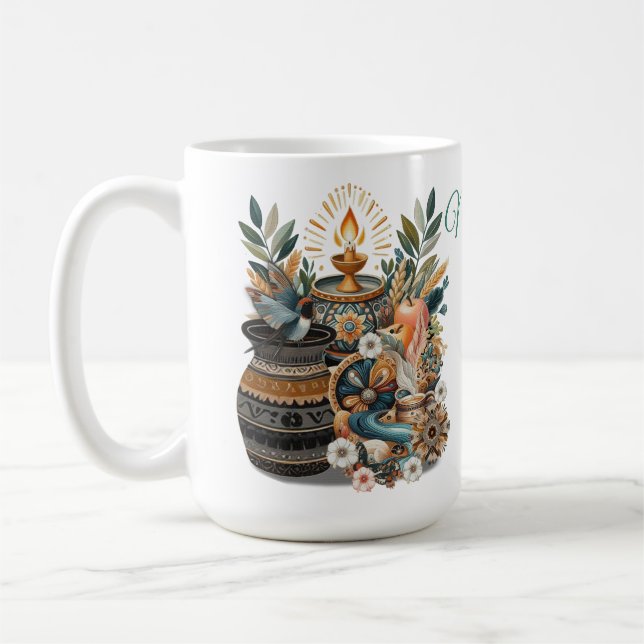 Mug Mélange bohème de couleurs, de fleurs et de thèmes (Gauche)
