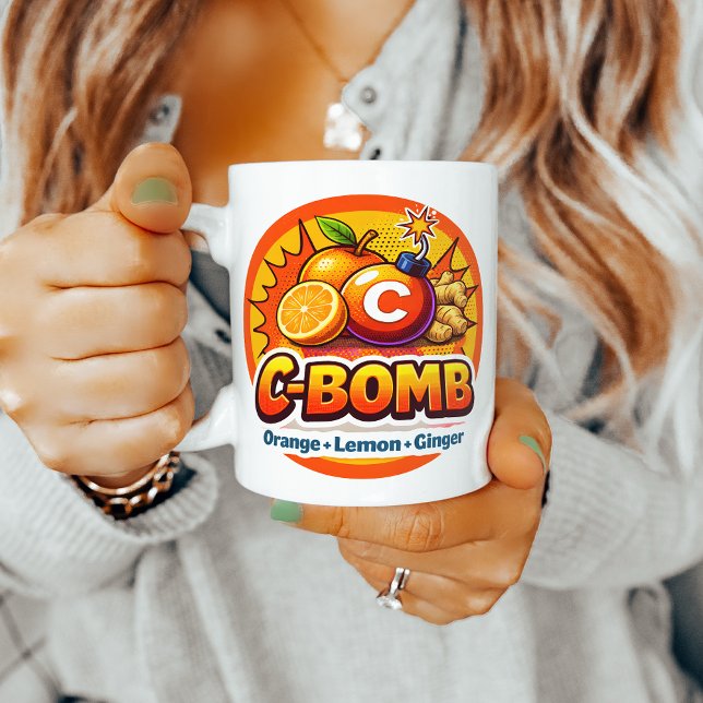 Mug Mélange de thé C-Bomb Citron Zesty Pop Art (Créateur téléchargé)
