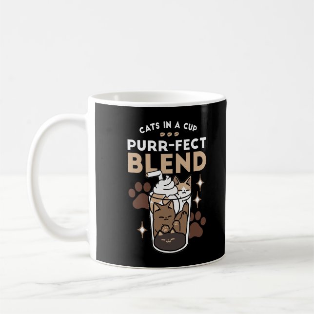 Mug Mélange Purr-Fect : Conception de café pour le caf (Gauche)