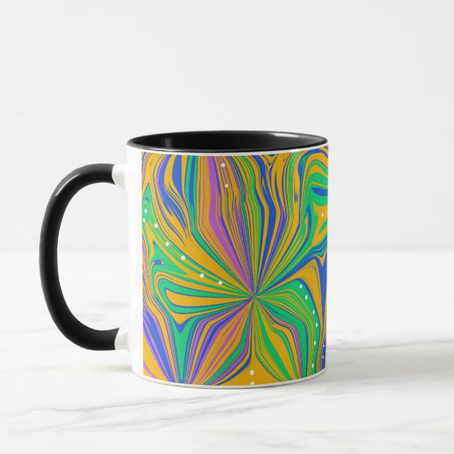 Mug Mélange Vert Psychedélique Abstrait Coloré (Gauche)