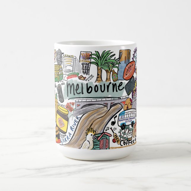 Mug Melbourne City Illustration Mug, White (Centre)