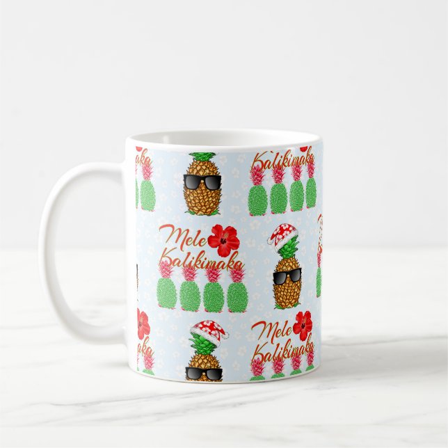 Mug Mele Kalikimaka Hawaiian Pineappy Joyeux Noël (Gauche)