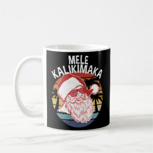 Mug Mele Kalikimaka Hipster Père Noël Palm Trees