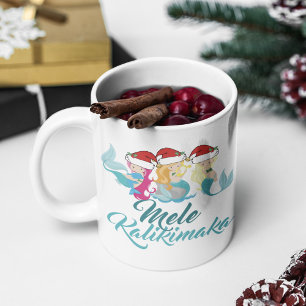 Mug Mele Kalikimaka Mermaid Noël mignonne Hawaïen