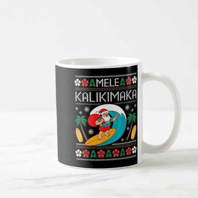 Mug Mele Kalikimaka Pajamas Santa Hawaii Ugly Christma (Droite)