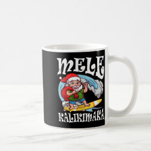 Mug Mele Kalikimaka Santa surfant sur Noël Hawaï