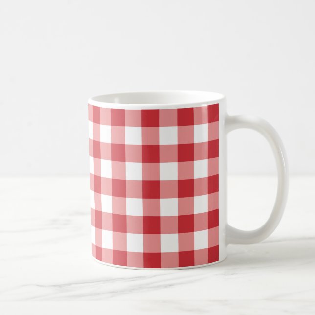 Mug Mellow Classic Gingham - red white check plaid. (Droite)
