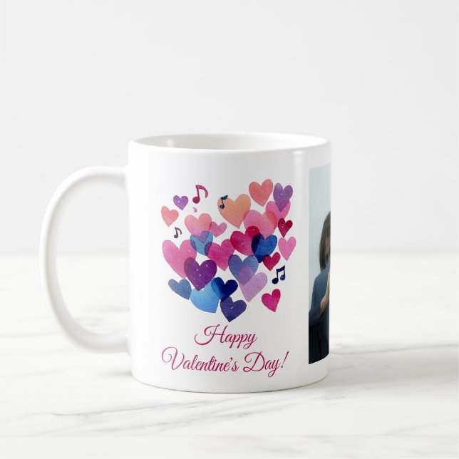 Mug Mélodie de cœur à l'aquarelle pour la Saint-Valent (Gauche)
