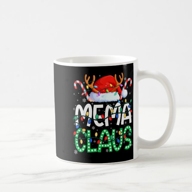 Mug Mema Claus Christmas Lights Pajama Family Matching (Droite)