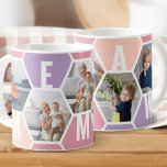 Mug MEMAW 5 Photo modifiable 5 lettres Honeypeb<br><div class="desc">Canette à café Honeypeb, personnalisée avec 5 de vos photos préférées et imprimée avec un nom de 5 lettres, comme MEMAW. Le design comprend un collage photo en nid d'abeille dans une palette de couleur sorbet d'été de rose lilas et pêche. Si vous souhaitez modifier les couleurs, cliquez sur "customiser...</div>