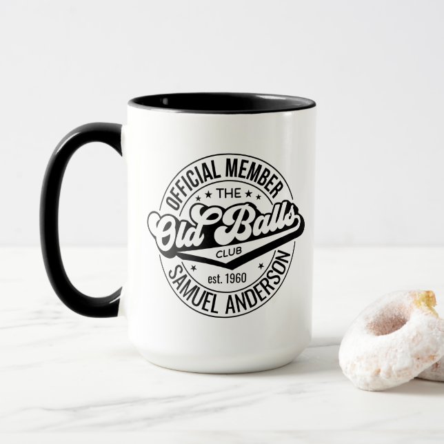 Mug Membre officiel du Club des Bals Vieux Anniversair (Avec donut)