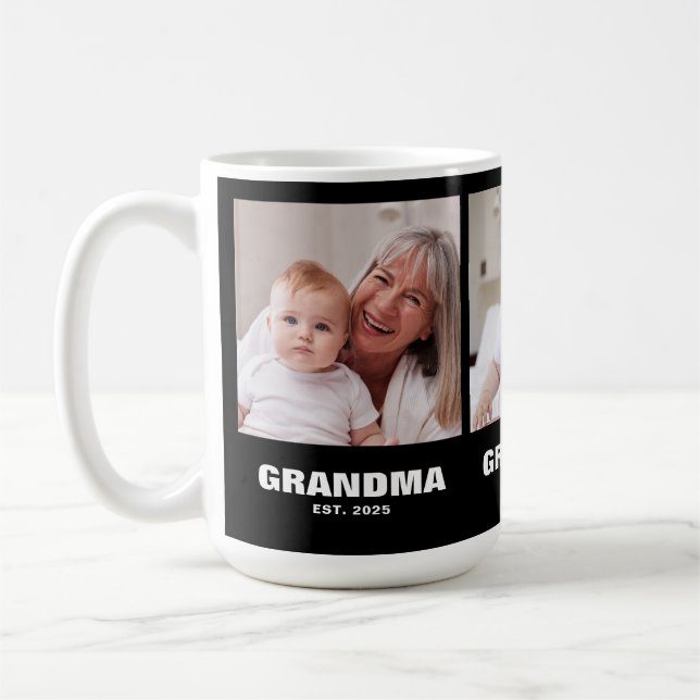 Mug Mémé a établi Bold Black 3 Photo (Gauche)
