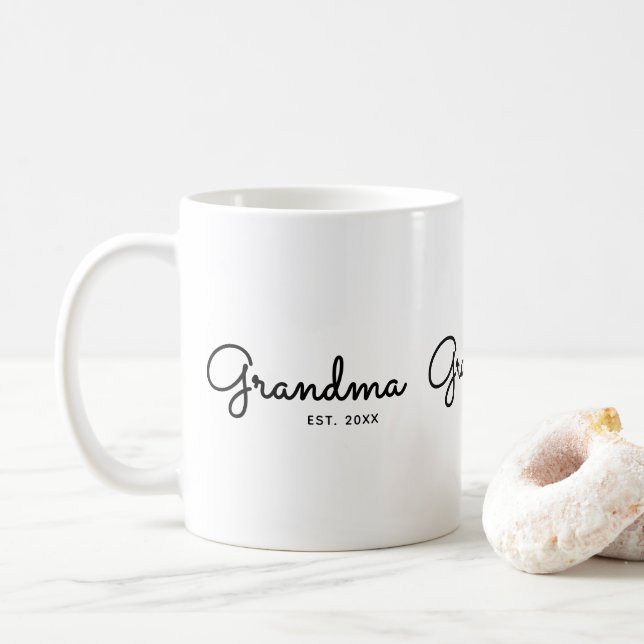 Mug Mémé a établi un script noir minimal (Avec donut)