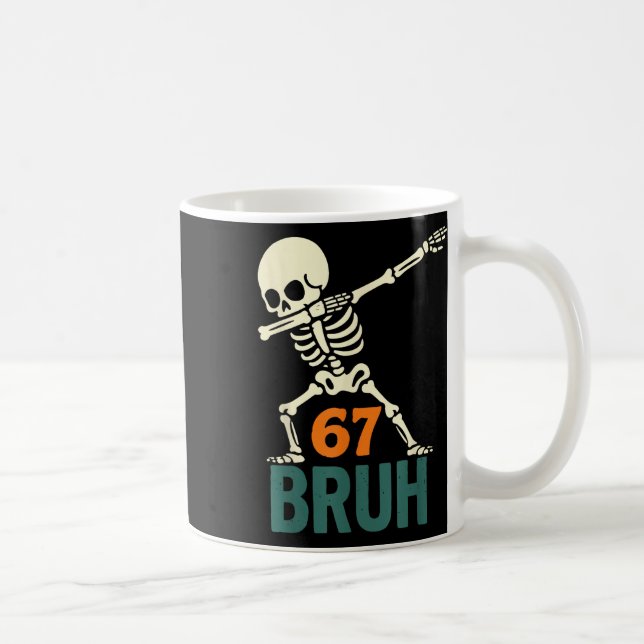 Mug Mème Bruh Halloween Six Sept Chiffres Squelette Am (Droite)