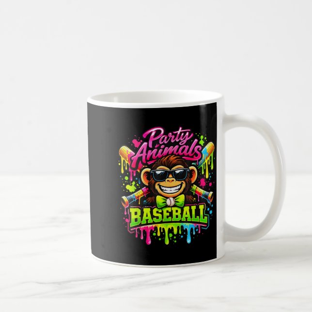 Mug Mème d'animaux de fête baseball singe drôle  (Droite)