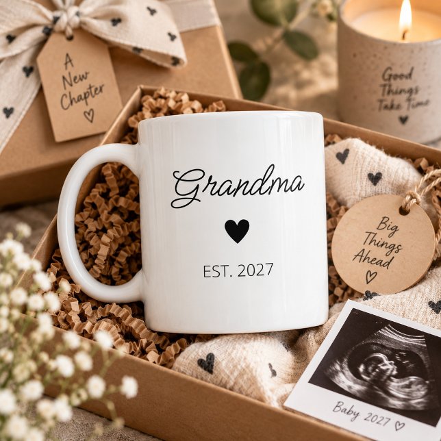Mug Mémé Date de début Cadeau moderne pour une premièr (Créateur téléchargé)