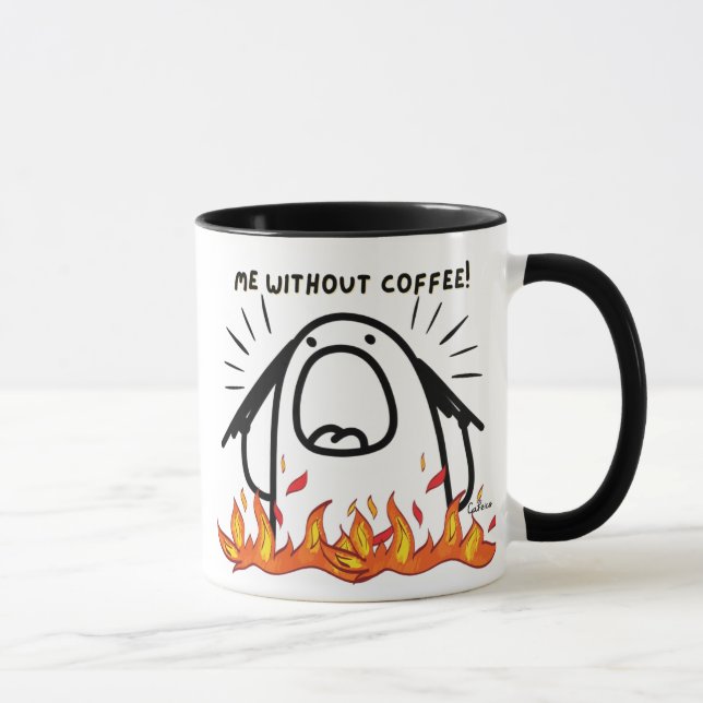 Mug Mème de café amusant : avant et après les moments  (Droite)