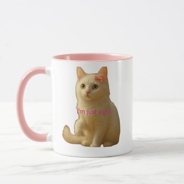 Mug Mème de chat d'esthétique douce et amoureux du caf (Gauche)