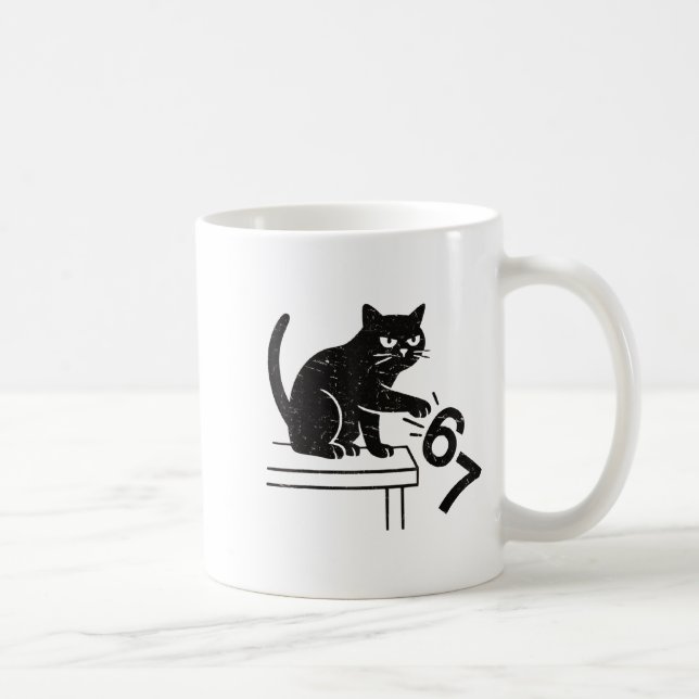 Mug Mème de chat drôle 6 7 renversant 67  (Droite)